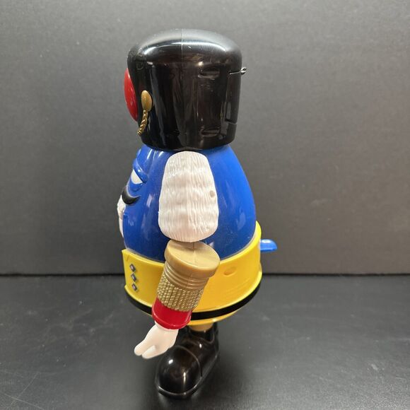M&M's Candy Dispenser Blue Toy Soldier Nutcracker Christmas Decor 10" Tall - Picture 2 of 5
